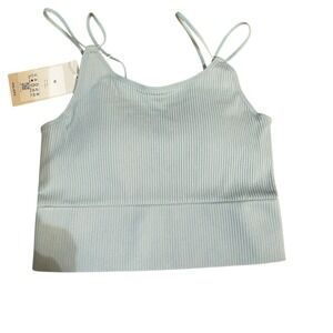 HALARA Light Blue Ribbed Crop Top